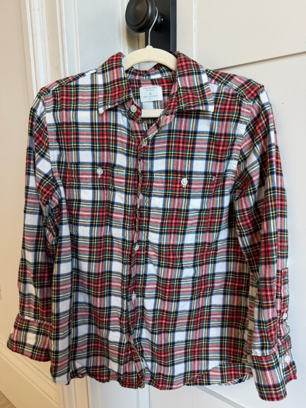 Crewcuts Red, White & Green Plaid Button-Down Shirt